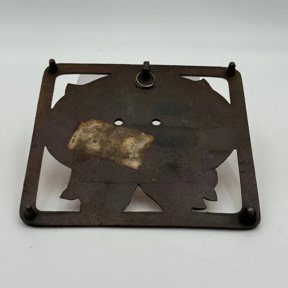 Vintage Pig Face Copper Metal Trivet Wall Hanging Farmhouse Kitchen Decor 5.5in